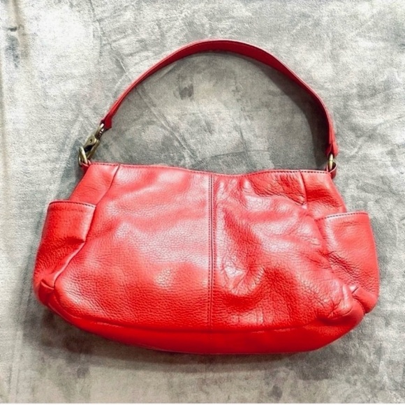 Red Leather HOBO Shoulder Bag - Picture 1 of 8